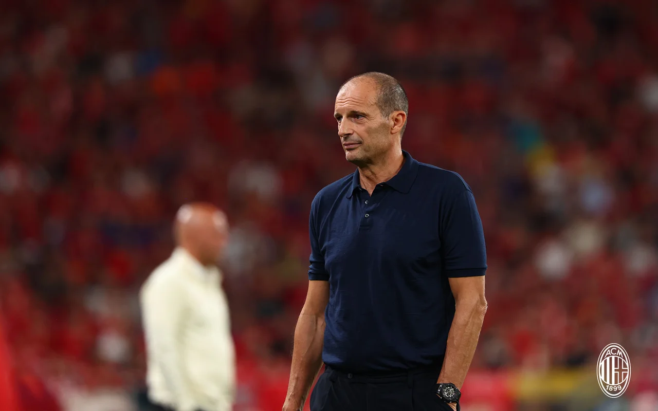 Massimiliano Allegri, allenatore del Milan, dopo la vittoria sul Liverpool