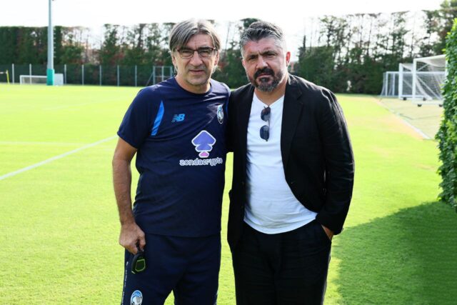 Gattuso al centro sportivo dell’Atalanta con Juric