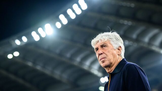 Gian Piero Gasperini, tecnico della Roma. Oggi la sfida al Bologna