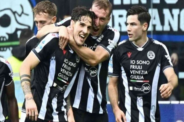 Zaniolo esulta per il gol dell'Udinese (Fonte X Udinese)